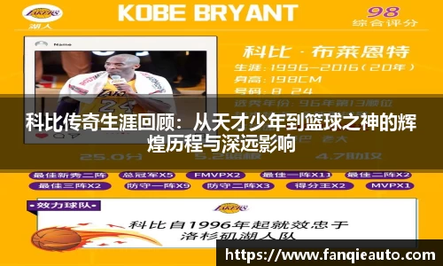 333体育科比传奇生涯回顾：从天才少年到篮球之神的辉煌历程与深远影响